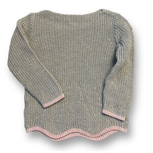 Crewcuts Gray Sweater with Pink Trim